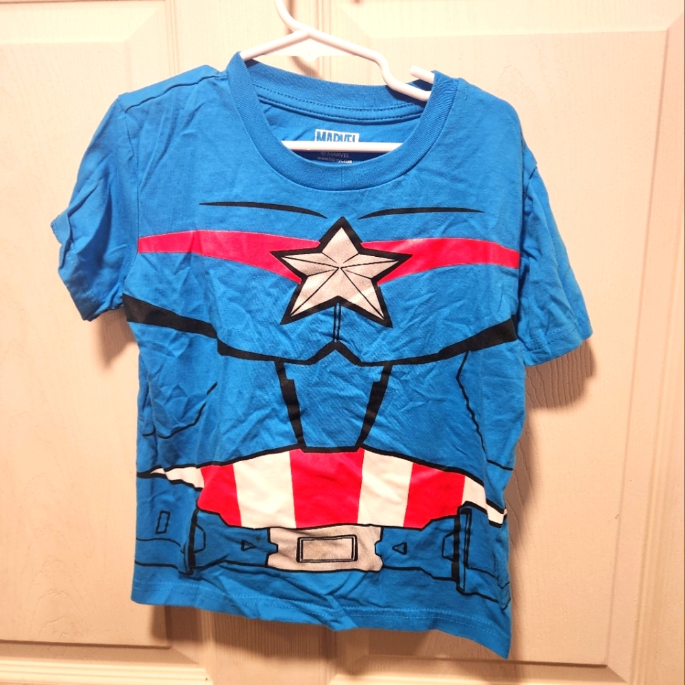 Marvel Captain America Kids Costume T-Shirt - Blue and Red
